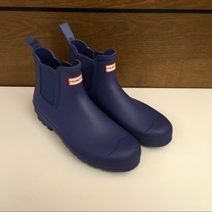 New Hunter Chelsea rain boots blue 13M